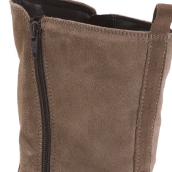 NEW HUSH PUPPIES Suede Mid Shaft Booties With Zip brown for women 364tn - Picture 4 of 6